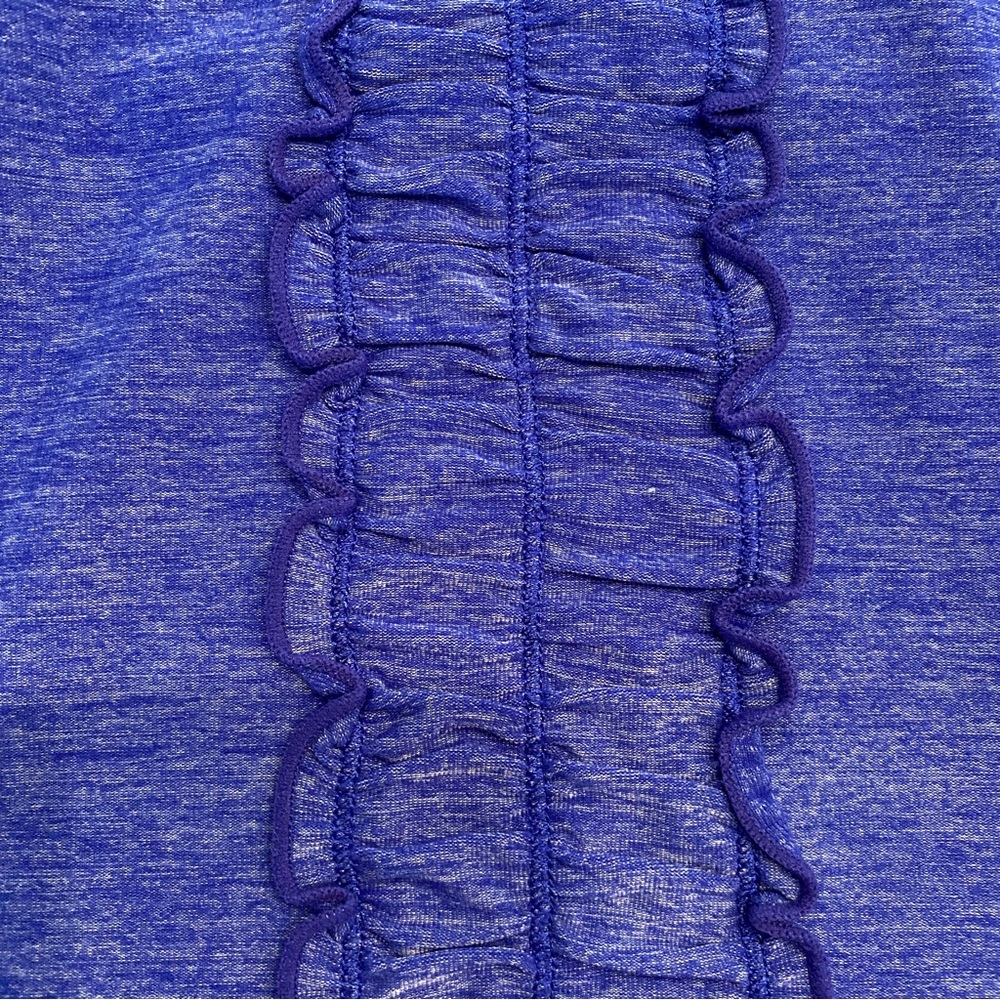 Lululemon Heathered Blue Dash Ruffle Back Tank - Picture 4 of 4